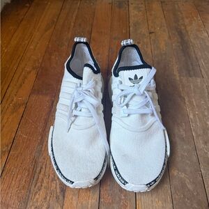 Adidas White Sneakers with Black Accents